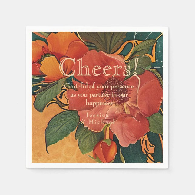 🌹 Thanks Rose Romance: Art Nouveau Splendour Napkin (Front)