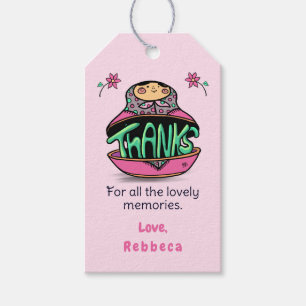 Thanks Russian Doll Matryoshka Gift Tags