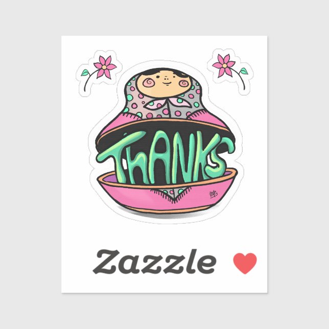 Thanks Russian Doll Sticker (Sheet)