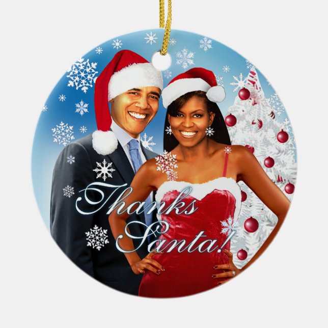 Thanks, Santa Christmas Ornament (Front)