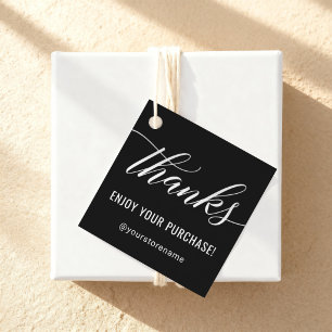 Thanks Script Enjoy Your Purchase Black Favour Tags