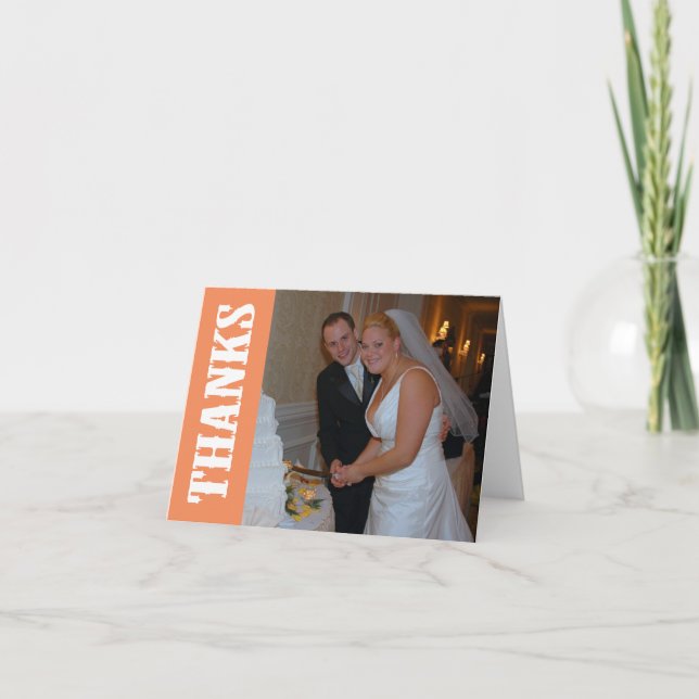 Thanks Shoot Out Thank You Notecard (Orange) (Front)