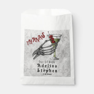 Thanks Skeleton Hand Cocktail Halloween Wedding Favour Bag