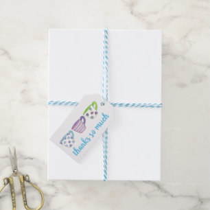 Thanks So Much Pastel Teacups Tea Cups Gift Tags