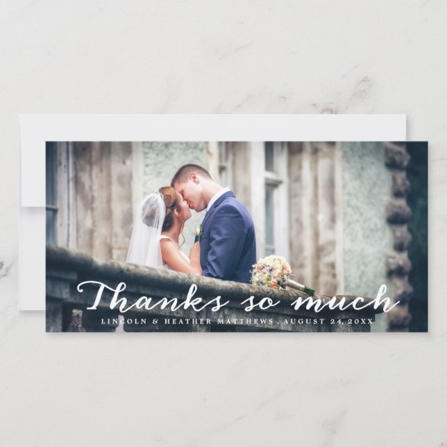 Thanks so Much Wedding Thank You Photo Card (Front)
