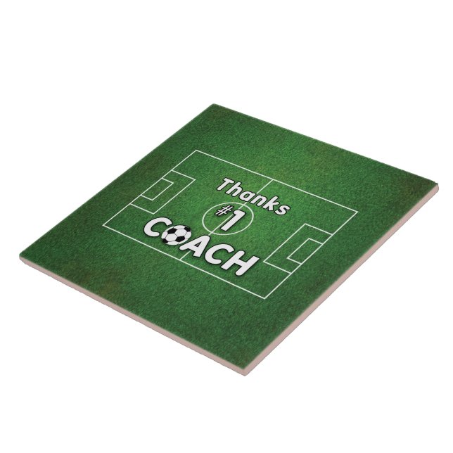 Thanks Soccer Coach Grass Field Tile (Side)