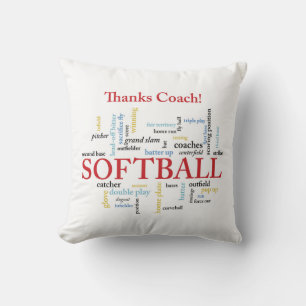 Thanks Softball Coach Words From Group, Team, Red Cushion