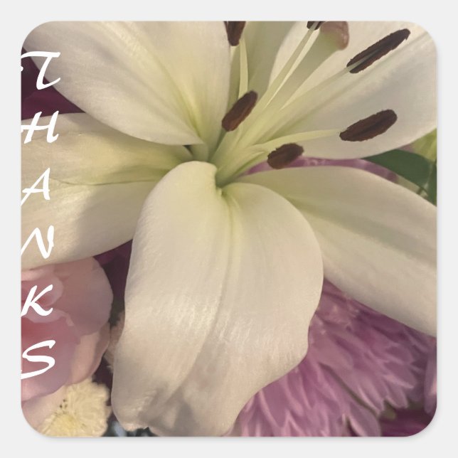 Thanks Square Sticker (Front)