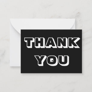 Thanks, Thank you, black white card