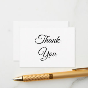 Thanks, Thank you, black white elegant classic Advice Card