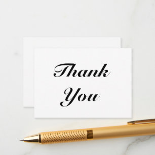 Thanks, Thank you, black white elegant classic Advice Card