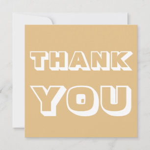 Thanks, Thank you, camel khaki white Card