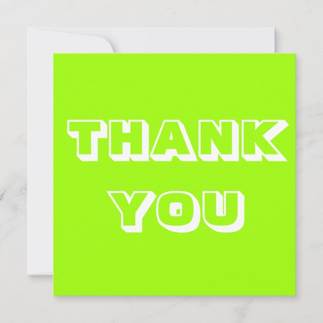 Thanks, Thank you, chartreuse green white (Front)