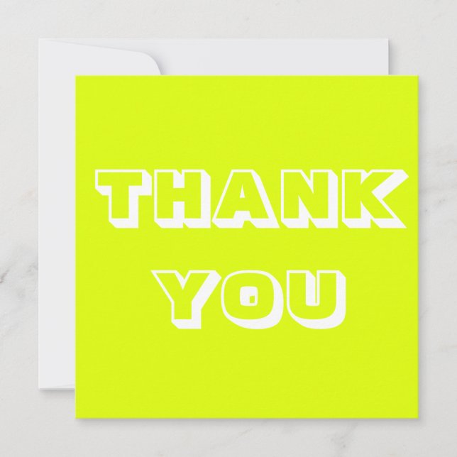 Thanks, Thank you, chartreuse white Card (Front)