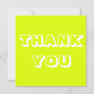 Thanks, Thank you, chartreuse white Card
