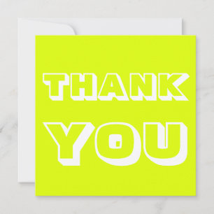Thanks, Thank you, chartreuse white Card