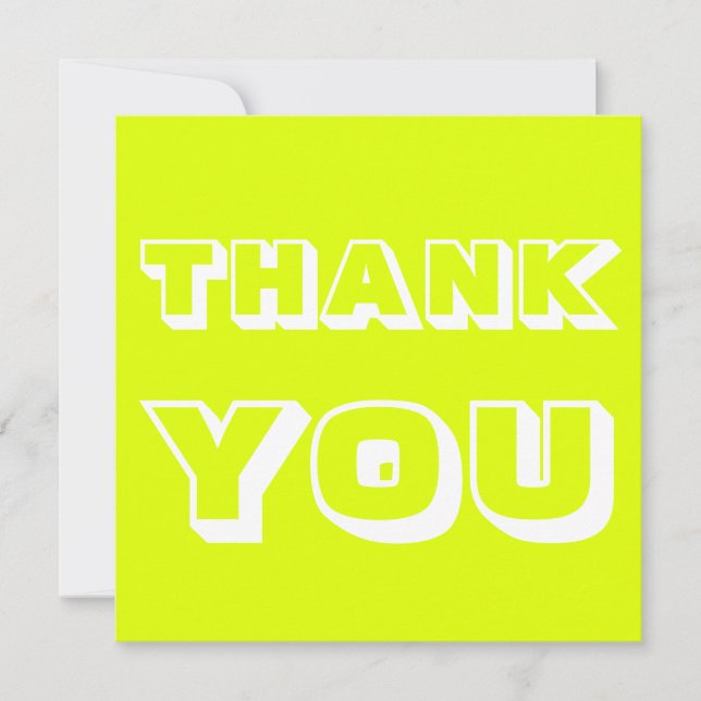 Thanks, Thank you, chartreuse white Card (Front)