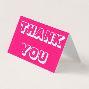 Thanks, Thank you, fuchsia pink white folded card