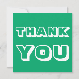 Thanks, Thank you, jade green white Card