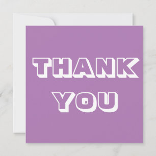 Thanks, Thank you, lavender lilac white Card