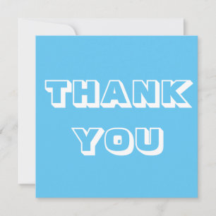 Thanks, Thank you, light blue white Card