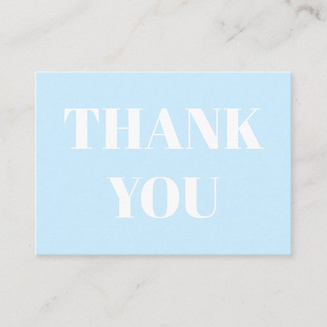 Thanks, Thank you, light blue white card (Front)