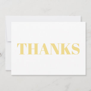 Thanks, Thank You, light gold white modern card
