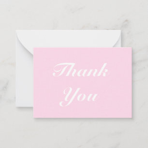 Thanks, Thank you, light pink elegant classic Advice Card