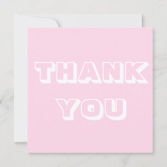 Thanks, Thank you, light pink white (Front)