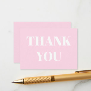 Thanks, Thank you, light pink white card