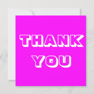 Thanks, Thank you, magenta white Card