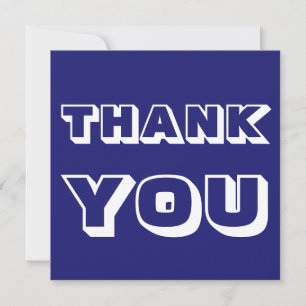 Thanks, Thank you, midnight blue white Card