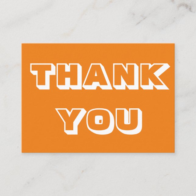 Thanks, Thank you, orange white card (Front)