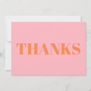Thanks, Thank You pastel orange pink modern card