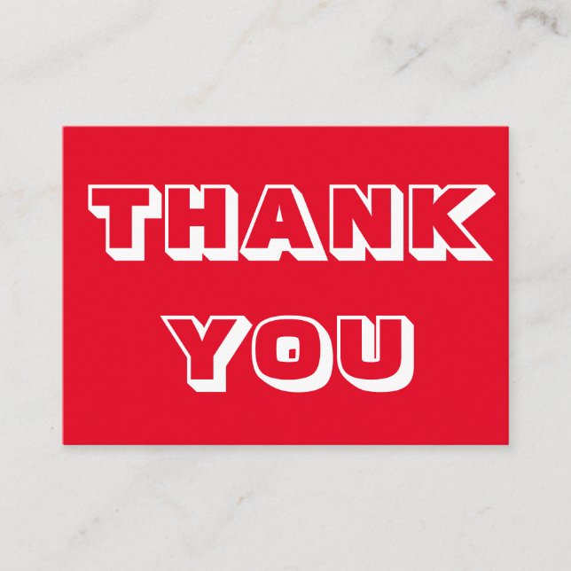 Thanks, Thank you, red white card (Front)