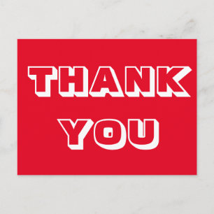 Thanks, Thank you, red white Postcard
