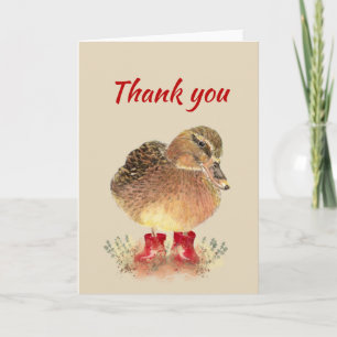 Thanks, Thank you Silly Whimsical Duck in Red Boot