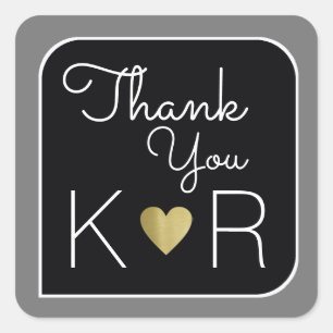 thanks / thank you square sticker