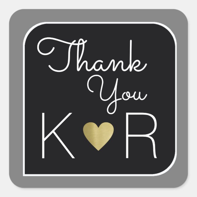 thanks / thank you square sticker (Front)