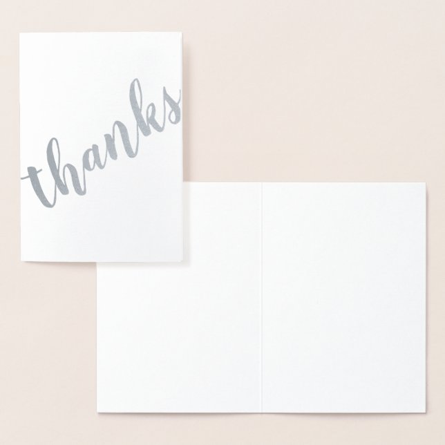 Thanks Tilted Brushstroke Modern Calligraphy Foil Card (Display)