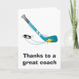 Thanks to a Great Hockey Coach Thank You Card