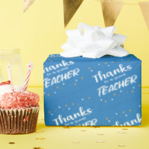 Thanks to a Great Teacher with Stars Wrapping Paper