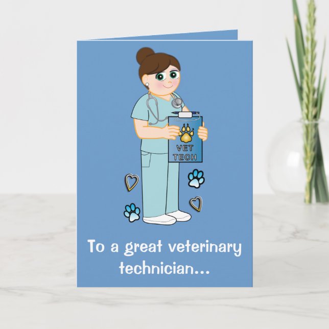 Thanks to a Veterinary Technician Thank You Card (Front)