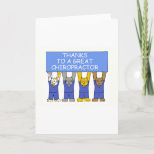 Thanks to Chiropractor Cute Cartoon Cats Thank You Card
