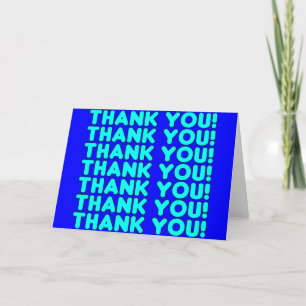 Thanks to Him Cool Boys & Men Cyan Blue Thank You Card