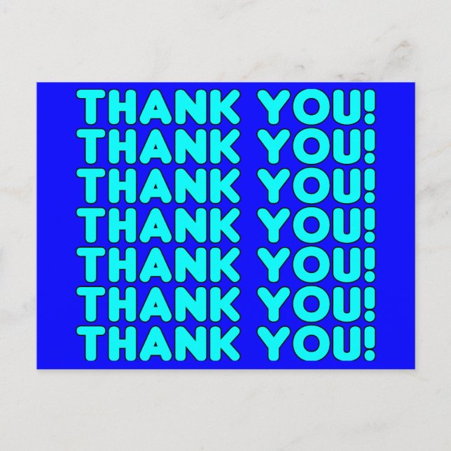 Thanks to Him  Cool Boys & Men Cyan Blue Thank You Postcard (Front)