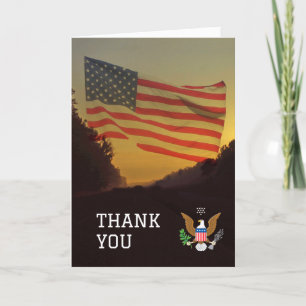 Thanks to Our Military card with Flag and Eagle