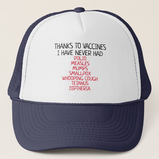 Thanks to Vaccines  Trucker Hat (Front)
