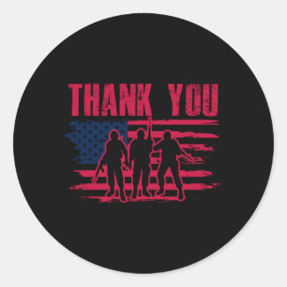 Thanks To Veterans Patriotic Thank Vets Aamerican Classic Round Sticker