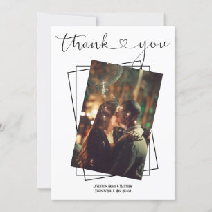 Thanks Typography Photo Personalised Wedding Card